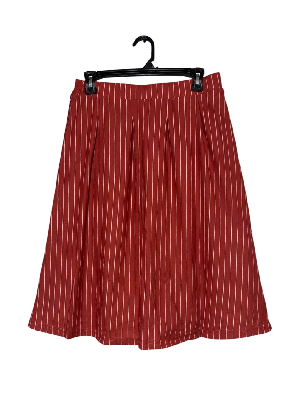 Mikarose Striped‎ Midi Skirt Size Medium Retro Vintage Pockets Long Modest Comfy